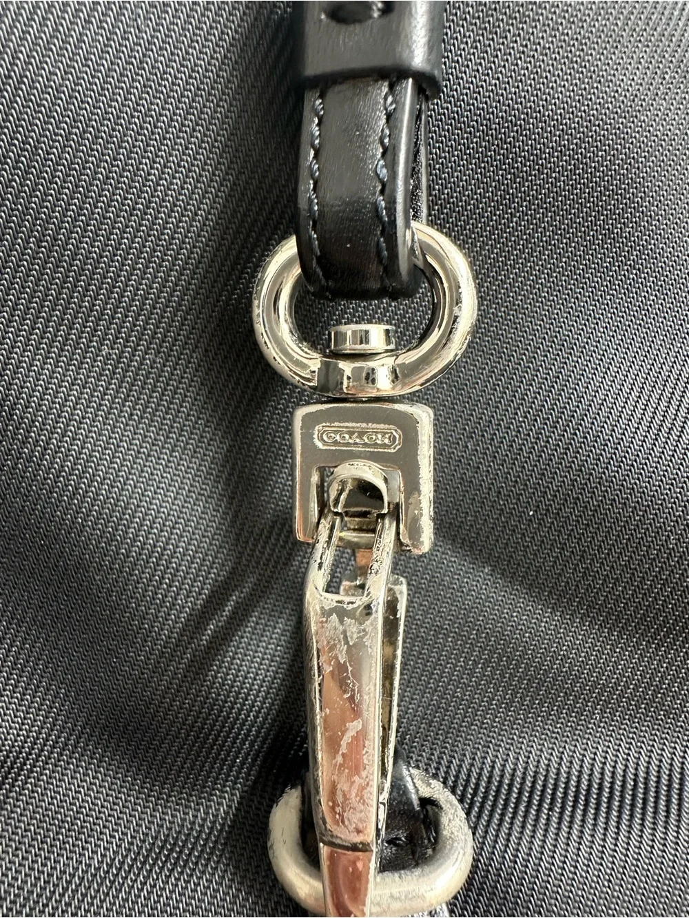 Coach Black Shoulder Bag with Silver Hardware